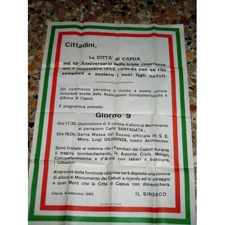 Capua Manifesto commemorazione combattenti partigiano Santagata