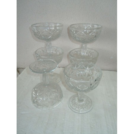 6 Coppette coppe vetro vintage grosso spessore