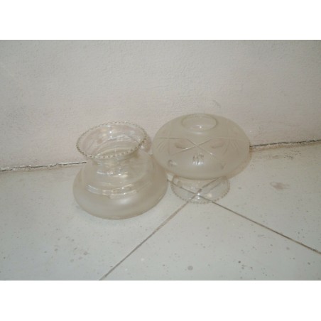 Ricambio lampadari boccia vetro decorata con incisioni
