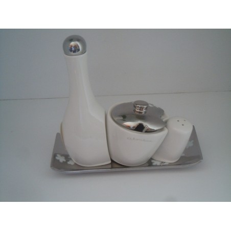 Set oliera formaggiera saliera Claraluna con vassoio