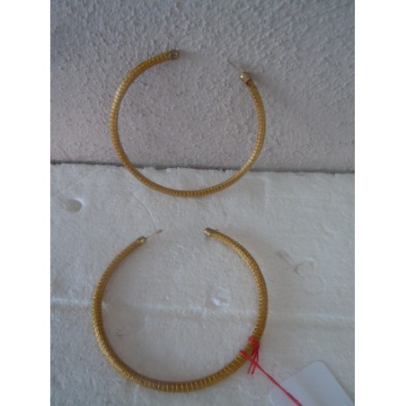 Orecchini pendenti a cerchio cm 9 in oro vegetale gioielli