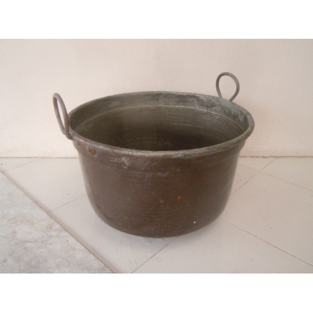Vecchio pentolone pentola in rame altezza cm 32