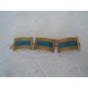 Bracciale a fascia blu petrolio in oro vegetale cm 19 largo cm 3