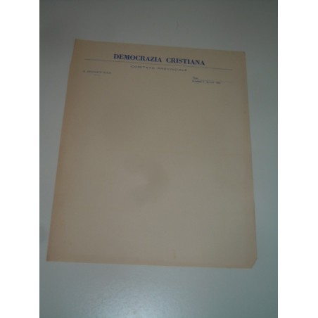 Foglio carta intestata Democrazia Cristiana comitato provinciale Bari