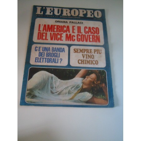 Rivista L Europeo n 32 del 1972 Fallaci Rolling Stones Silvia Monti