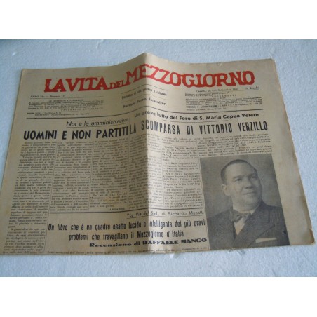 La vita del mezzogiorno Caserta 21 settembre 1960 periodico di politica