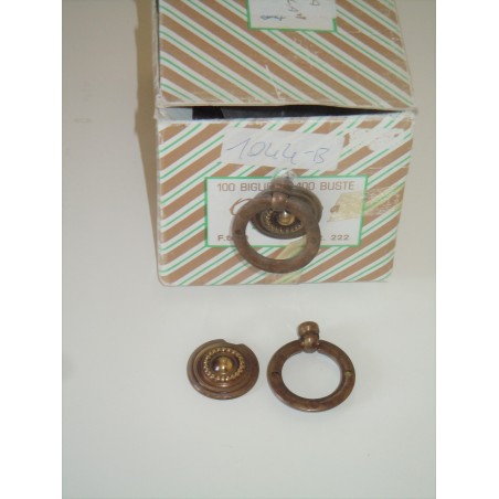 Pomo pomello in ottone brunito valli e colombo per cassetti mobili  04b