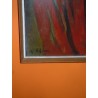 Quadro tempera su tavolozza astratto in vecchia cornice vintage