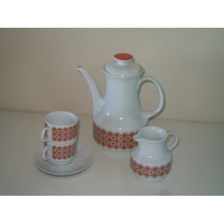 Set Teiera lattiera 2 tazzine da caffè porcellana Bareuther Bavaria anni 70